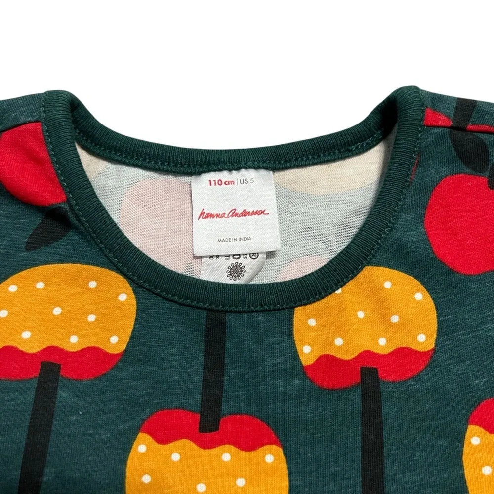 Hanna Andersson Sz 110 Candy Apples Pocket Dress